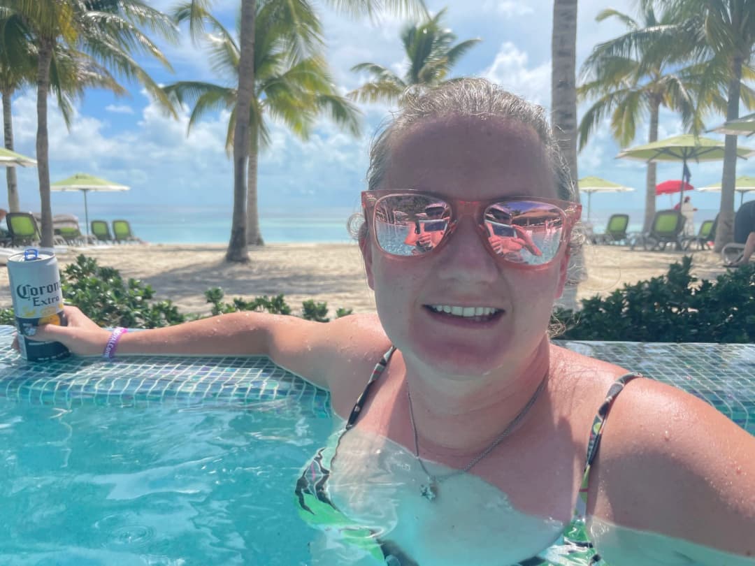 Emily Flury on a cruise