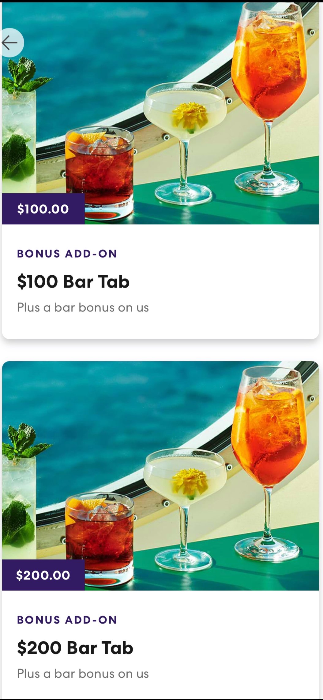 Poolside cocktails with tropical drinks and ocean view