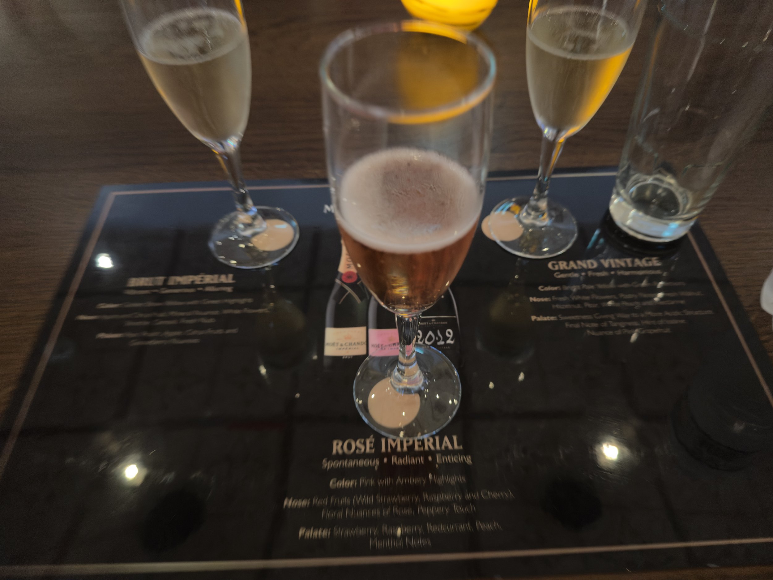 Rosé Imperial beer tasting flight on cruise ship