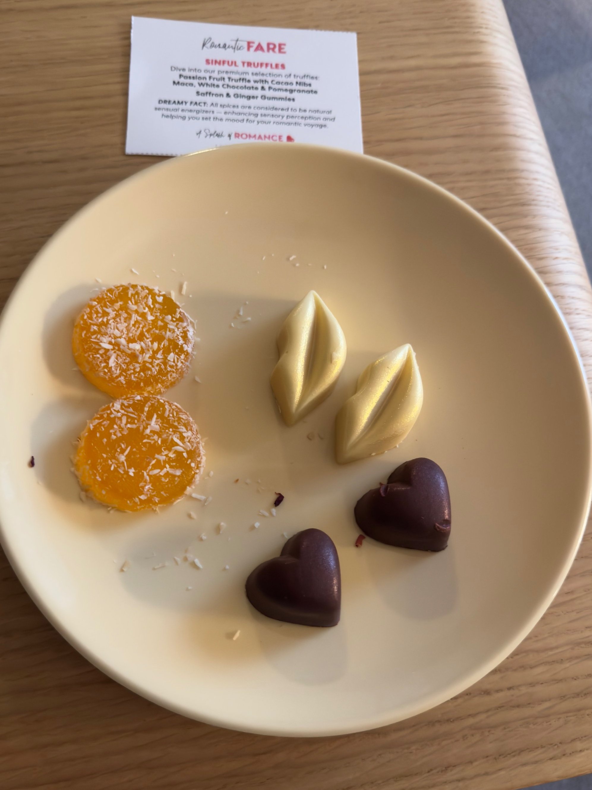 Romantic Fare sinful truffles dessert sampler plate presentation